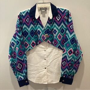 VTG 90s Rough Rider Circle T Western Button Up Shirt Women's Medium Rodeo USA